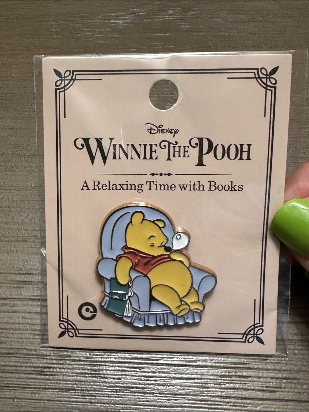 Winnie the Pooh A Relaxing Time With Books Chair Pin -- Disney Store Japan